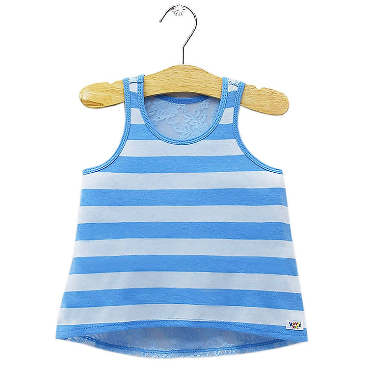 Áo Thun Sát Nách Bé Gái Sọc Ngang Kavio Kids GS06 - Xanh Da Trời