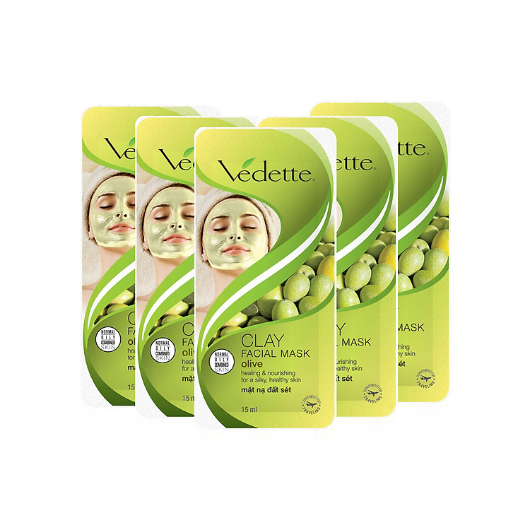 Lô 5 Mặt Nạ Đất Sét Vedette Olive 15g
