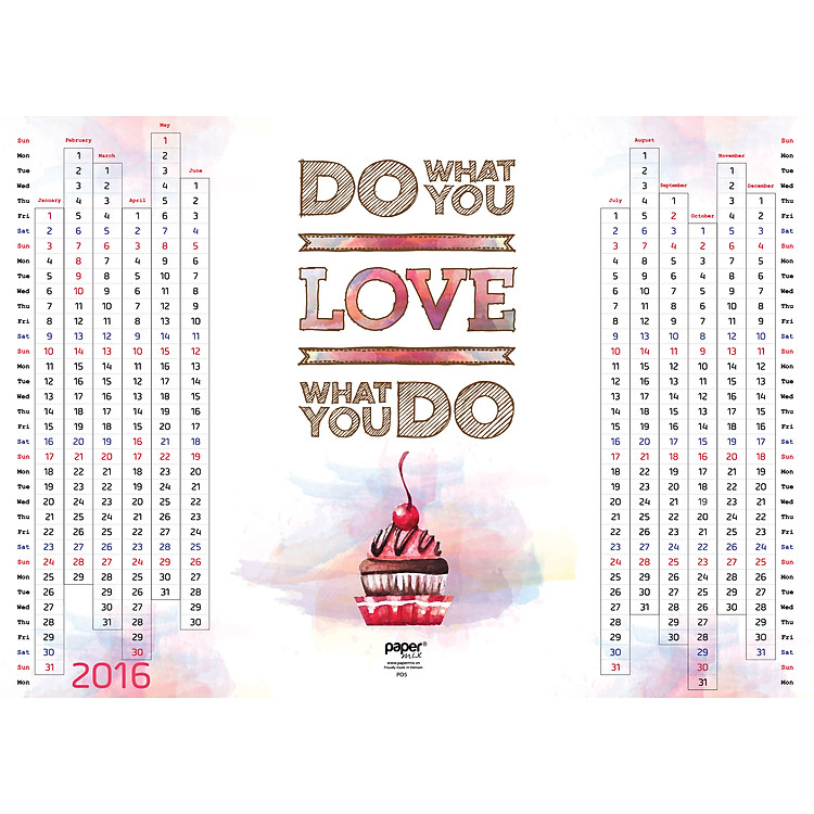 Lịch Poster 2016 - Do What You Love What Love You Do - PO5