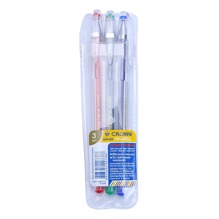 Vỉ 3 Bút Gel Crown HJR-500