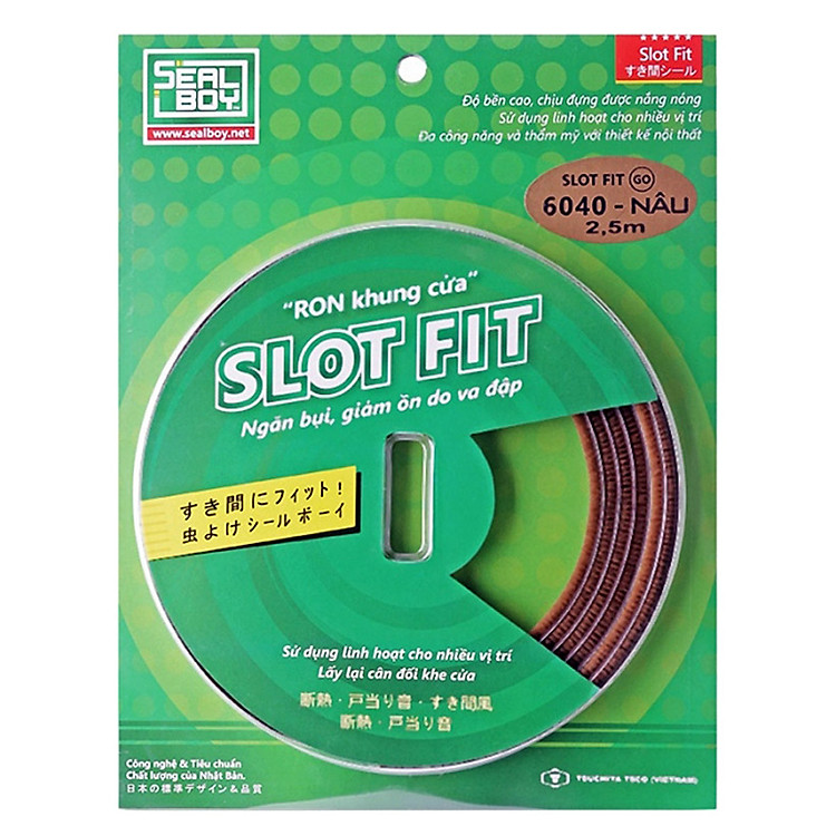 Miếng Dán Khe Cửa Đa Năng Sealboy Slot - Fit 6040 GO Màu Nâu - 2.5M