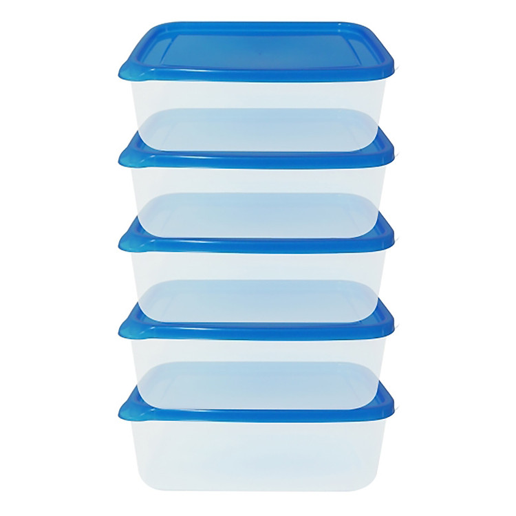 Bộ Hộp Nhựa JCP Chữ Nhật 5 Món - 6071/5 6071/5 (225ml) - Màu ngẫu nhiên