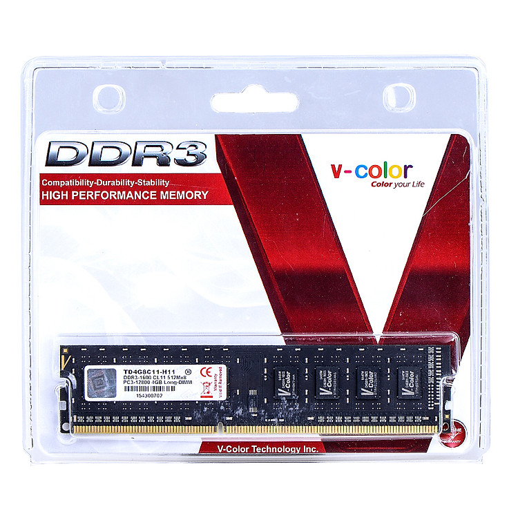 RAM V-Color DDR3 1600 LONGDIMM 4GB (ETT IC - 100% đã qua test) - Hàng Chính Hãng