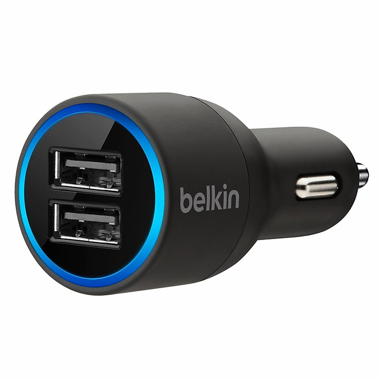 Sạc Xe Hơi Belkin F8J109btBLK - 2 Cổng USB 4.2A - Hàng Chính Hãng