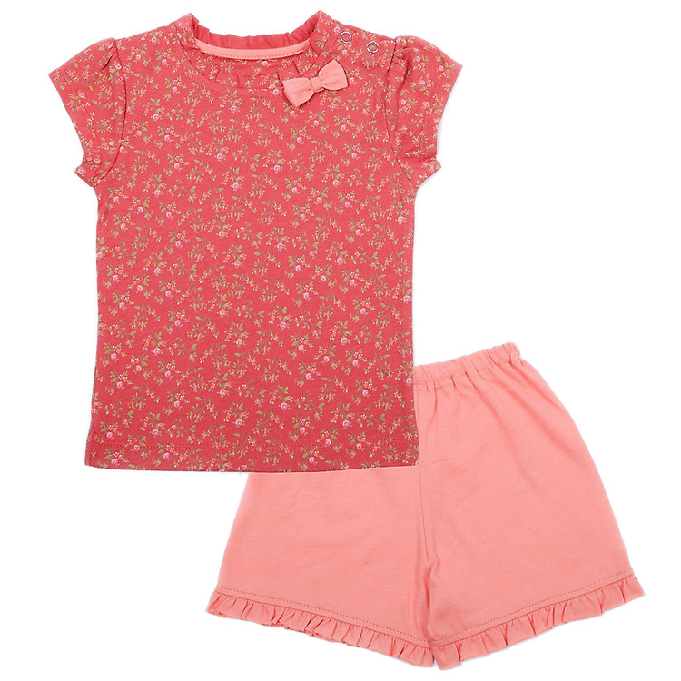 Bộ Đồ Bé Gái Cài Vai In Họa Tiết LullabyBaby L-NH03-15 62 - Cam