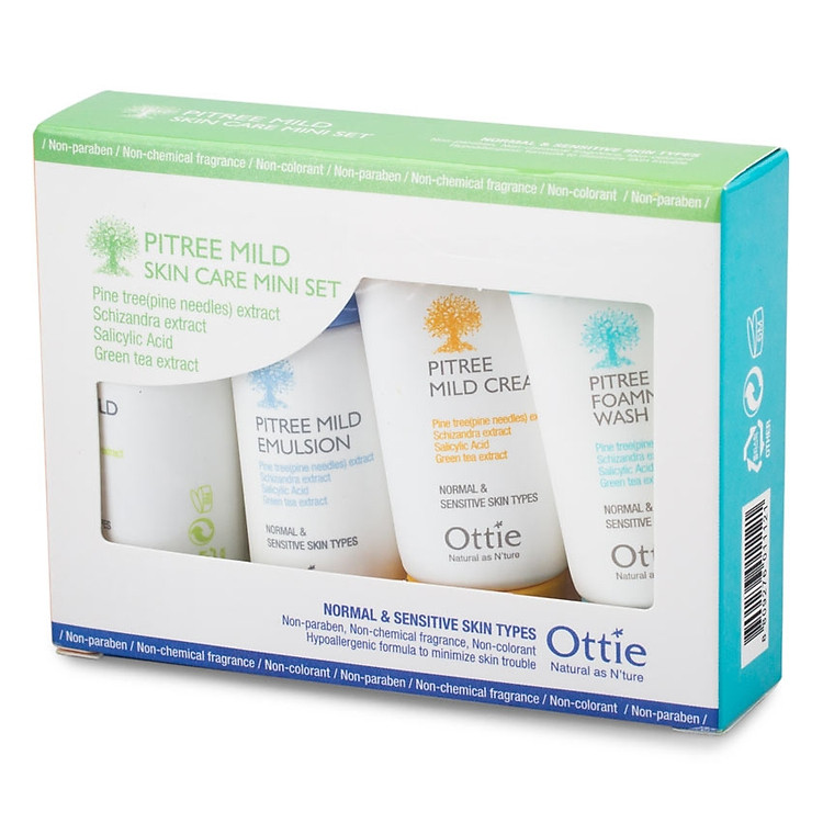 Bộ Dưỡng Da Mini Cho Da Nhạy Cảm Từ Cây Thông Ottie PiTree Mild Travel Set - 0906