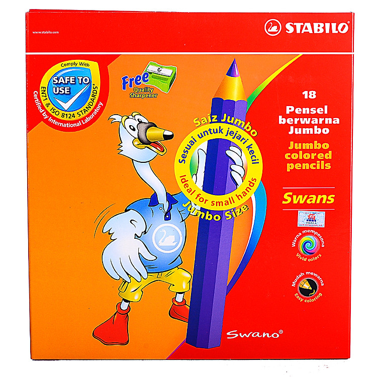 Chì Màu Jumbo Dài CLJ1875-18 - Hộp 18 Cây