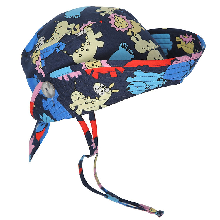 Nón Trẻ Em Hai Nút Đáp Sau Ninh Khương In Hình Thú 648