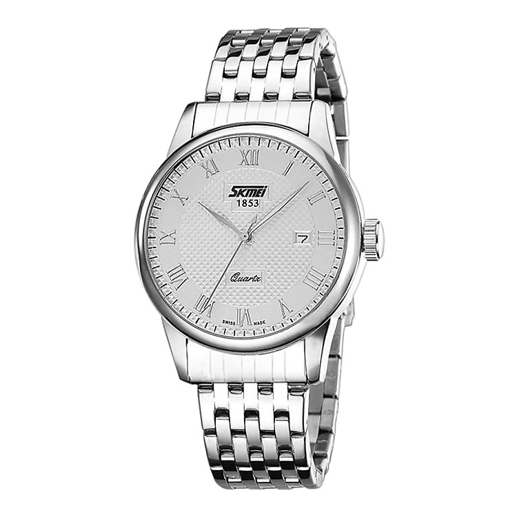 Đồng Hồ Nam Dây Kim Loại SKMEI 9058SS - Trắng