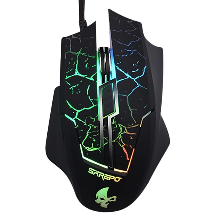 Chuột Chơi Game Có Dây Sarepo Warrior 2400DPI RGB 7 Phím - Hàng Chính Hãng