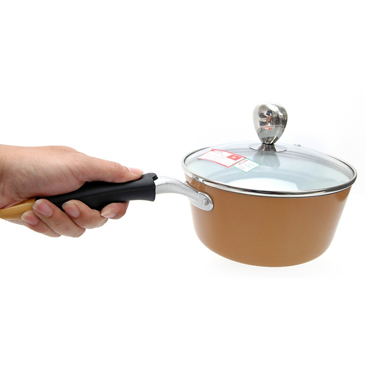 Nồi Phủ Sứ An Toàn Honey’S HO-AP2C182 - Vàng - 18 cm