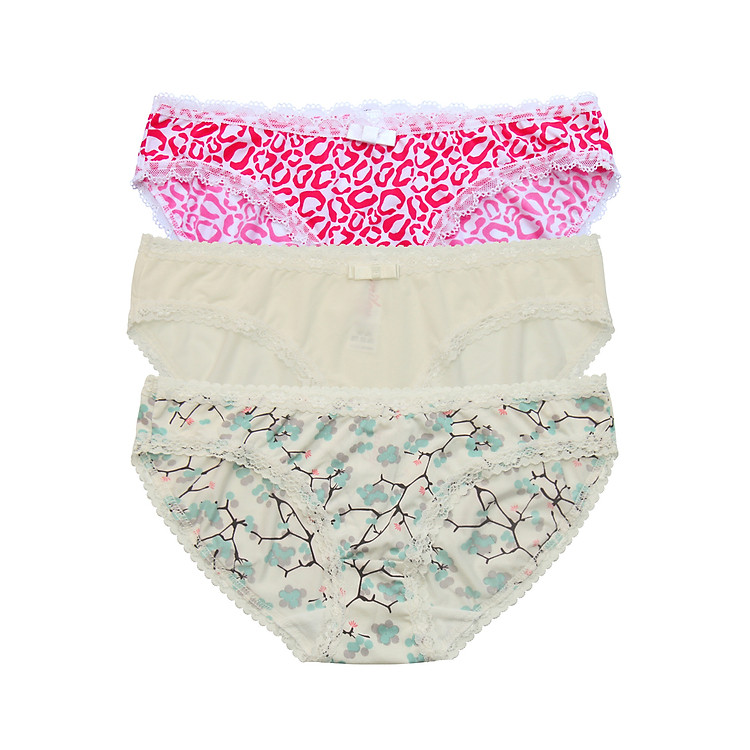 Combo 3 Quần Lót Nữ Thun Lạnh Họa Tiết Miley Lingerie FMP-0300