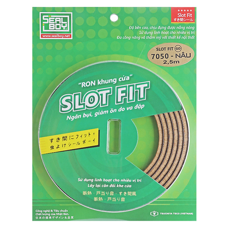 Miếng Dán Khe Cửa Đa Năng Sealboy Slot - Fit 7050 GO Màu Nâu - 2.5M