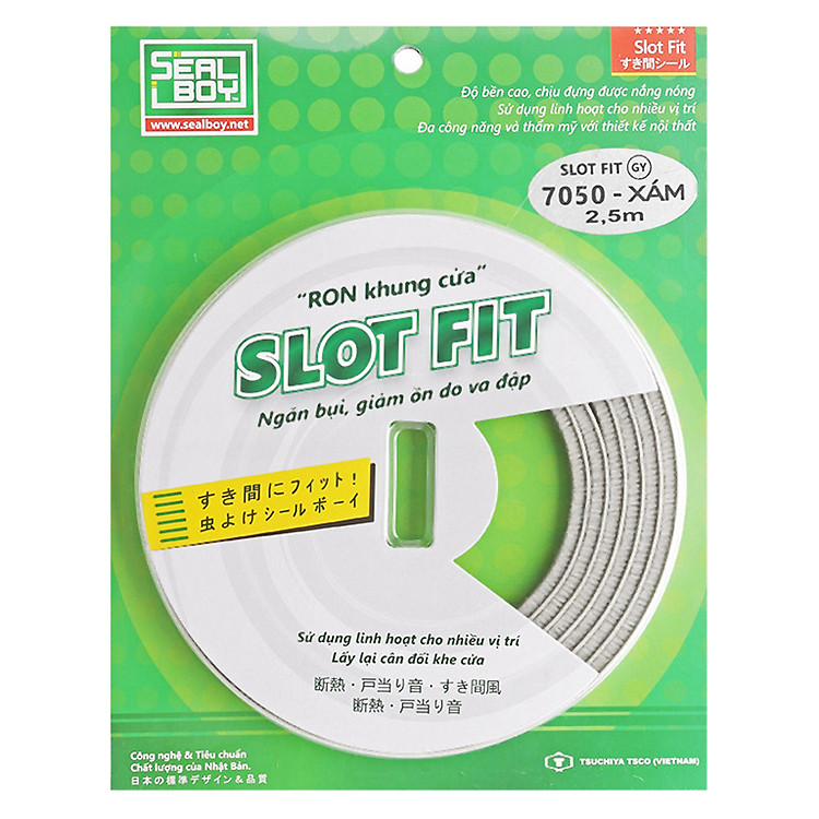 Miếng Dán Khe Cửa Đa Năng Sealboy Slot - Fit 7050 GY Màu Xám - 2.5M