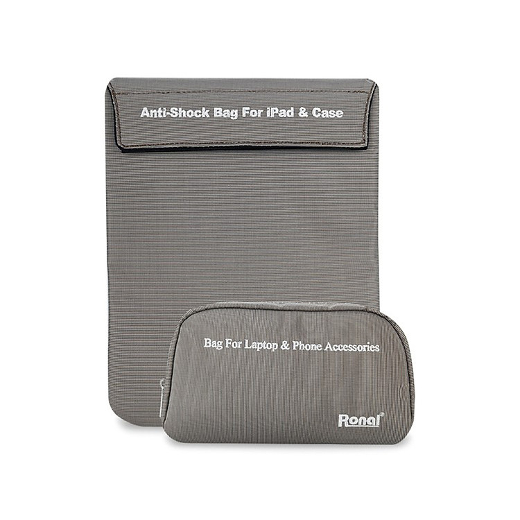 Combo Túi Chống Sốc Ipad Và Túi Phụ Kiện Ronal CBTCS01_TPK_DONG - Đồng
