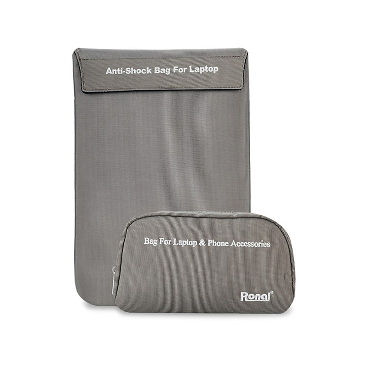 Combo Túi Chống Sốc Laptop Và Túi Phụ Kiện Ronal CBTCS02_TPK_DONG - Đồng