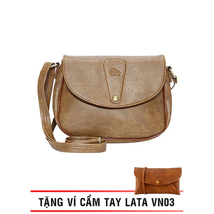 Túi Đeo Chéo LATA HN15 - Da Bò Nhạt ( Tặng kèm ví VN03)