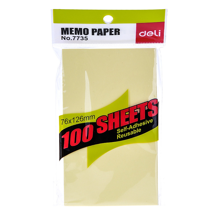 Giấy Note Deli Vàng 7735 (7.6 cm x 12.6 cm)