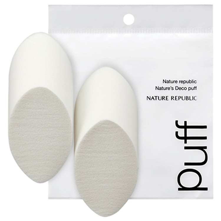 Bộ Mút Trang Điểm 2 Miếng Nature Republic Natures Deco Assorted Precision Ellipse Puf 2P