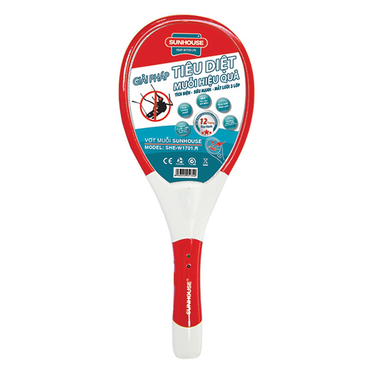 Vợt Muỗi Sunhouse SHE - W1701.R - Đỏ