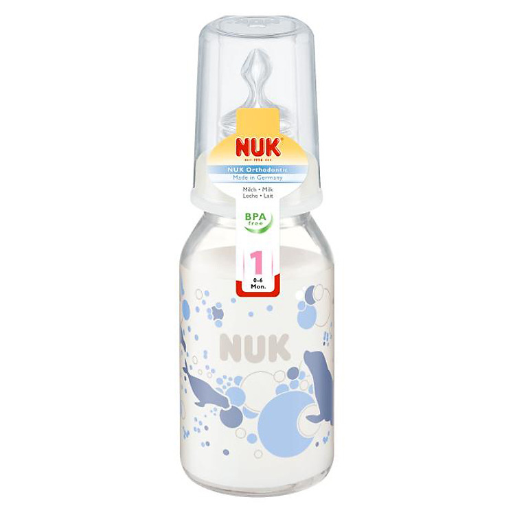 Bình Sữa Thuỷ Tinh Nuk 747008 (125ml) - Màu Ngẫu Nhiên