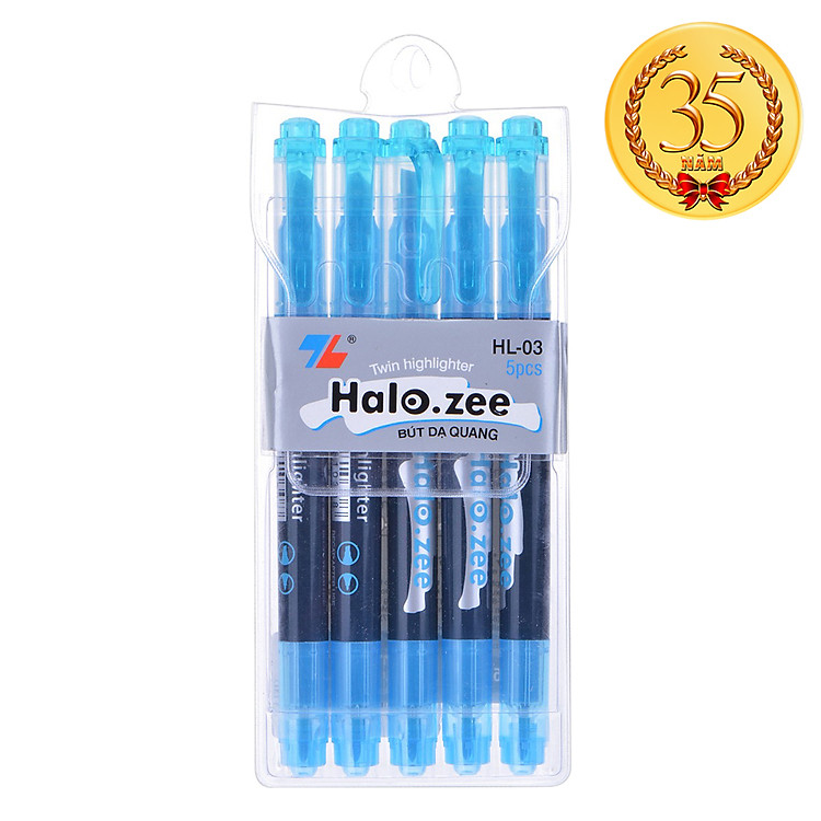 Vỉ 5 Bút Dạ Quang Thiên Long HL-03