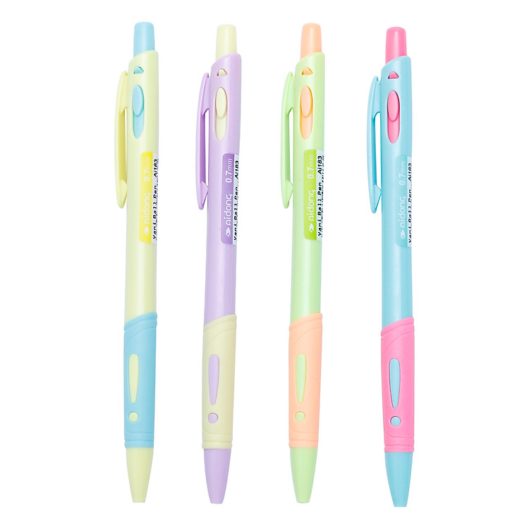 Combo 4 Bút Bi Bấm Mực Xanh - Ai 183