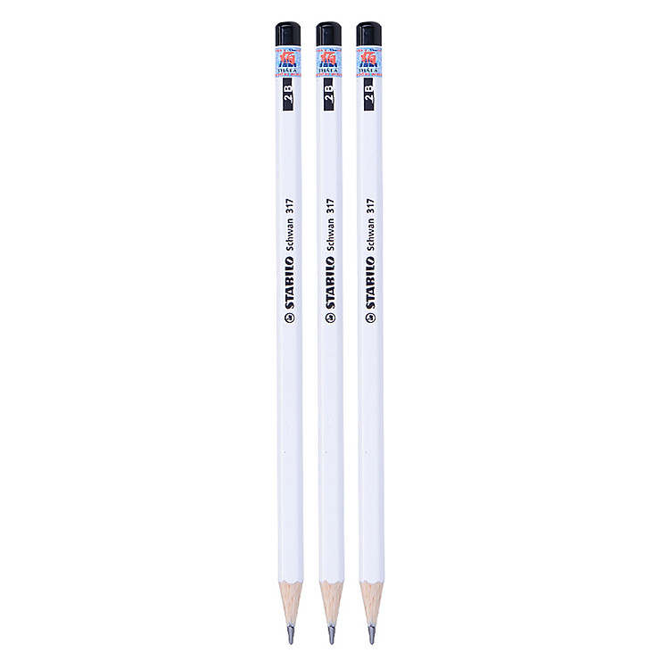 Bút Chì Gỗ Stabilo Neon Trắng - PC317W-2B (Vỉ 3 Cây)