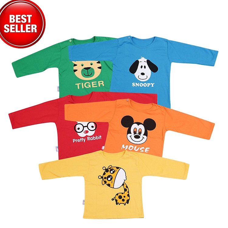 Combo 5 Áo Tay Dài Cho Bé MihaBaby ATD10