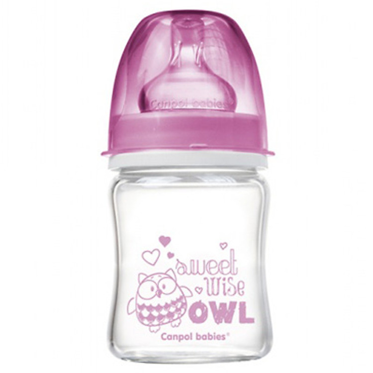 Bình Sữa Thuỷ Tinh Cổ Rộng Chống Đầy Hơi Canpol EasyStart 79/001 (120ml)