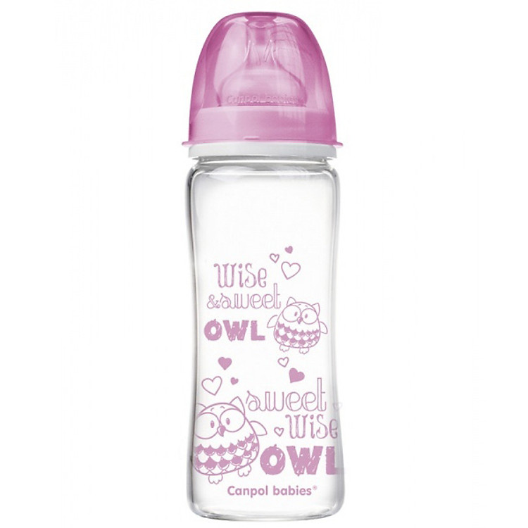 Bình Sữa Thuỷ Tinh Cổ Rộng Chống Đầy Hơi Canpol EasyStart 79/003 (330ml)