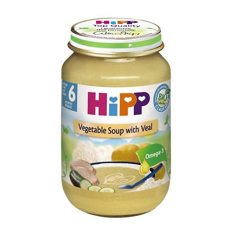 Dinh Dưỡng Đóng Hộp Súp Thịt Bê Rau Tổng Hợp HiPP 190g - 7983