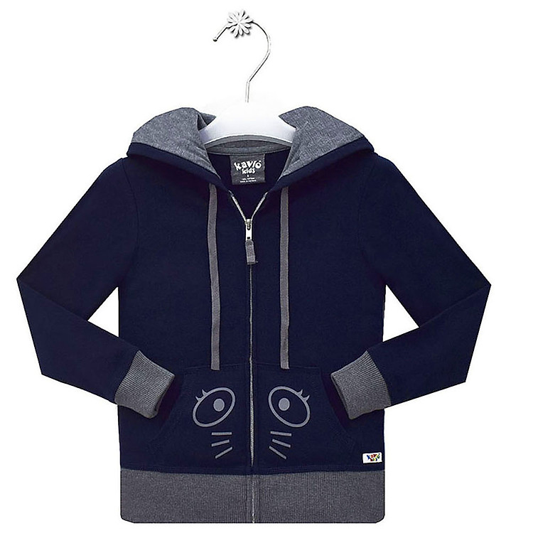 Áo Khoác Bé Gái Có Mũ In Hình Gấu Kavio Kids GI41-N2 - Xanh Navy