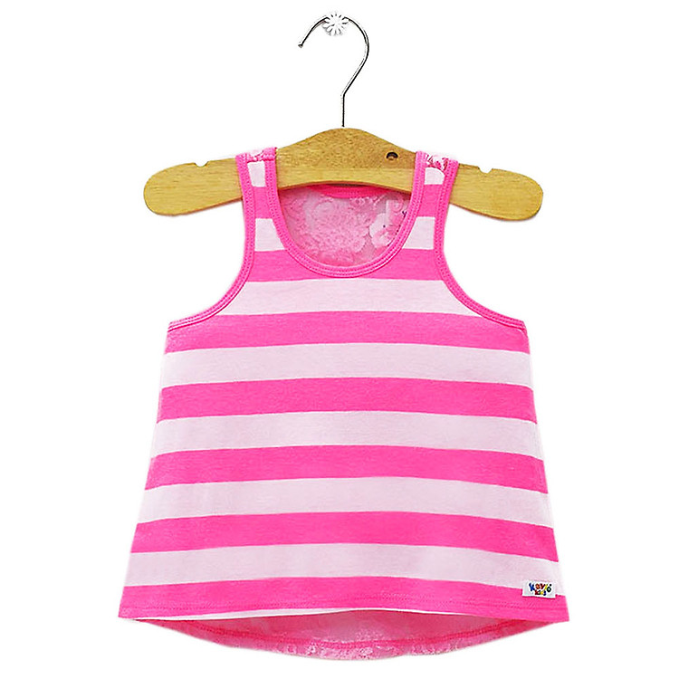 Áo Thun Sát Nách Bé Gái Sọc Ngang Kavio Kids GS06 - Hồng