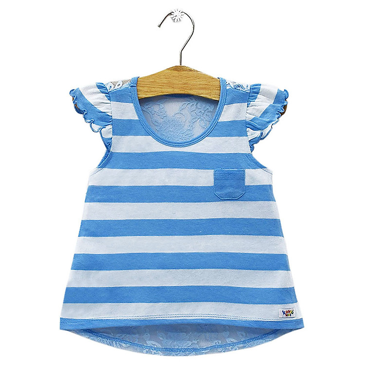Áo Thun Bé Gái Tay Bèo Kavio Kids GS07-N1 - Xanh Da Trời