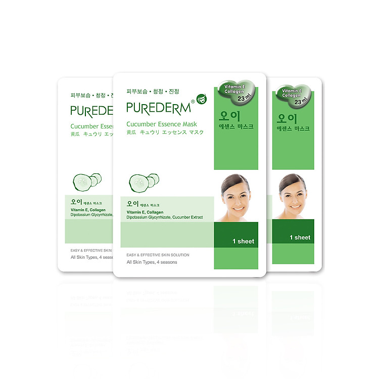 Lô 3 Mặt Nạ Giấy Dưa Leo PUREDERM 23ml