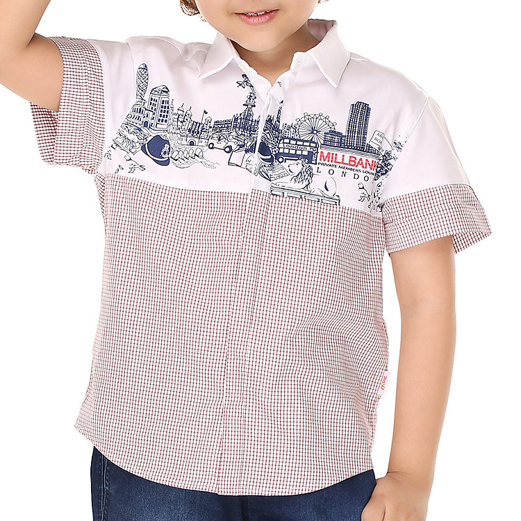 Áo Sơ Mi Bé Trai Caro In Thành Phố YF 7AY057