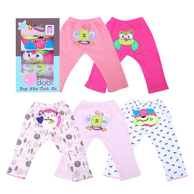 Combo 5 Quần Dài Bé Gái Dobi QD02