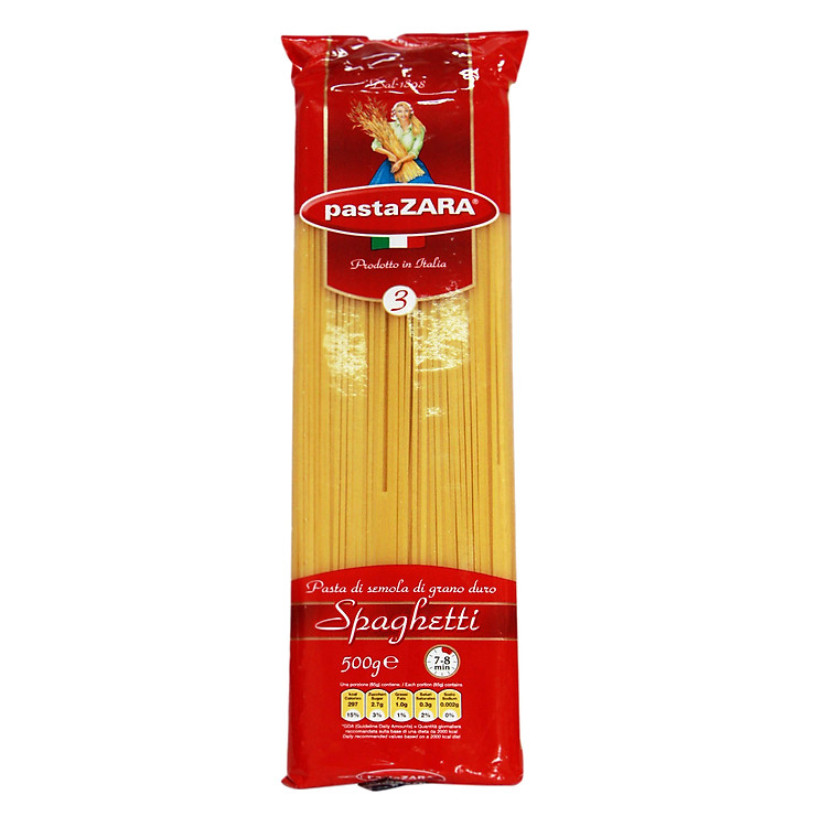 Mỳ Ý Spaghetti 03 Pasta Zara Gói 500g