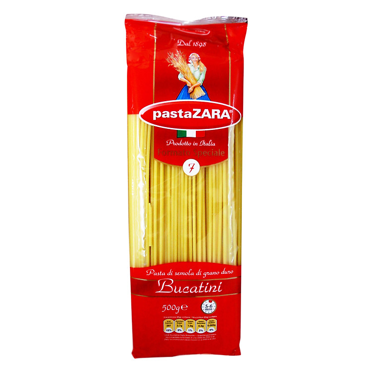 Mỳ Ý Bucatini 07 Pasta Zara Gói 500g