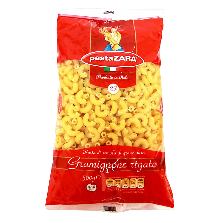 Nui Ý Chữ C 27 Pasta Zara Gói 500g