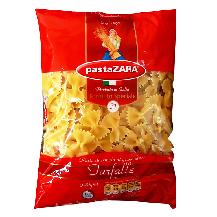 Nui Ý Hình Nơ 31 Pasta Zara Gói 500g