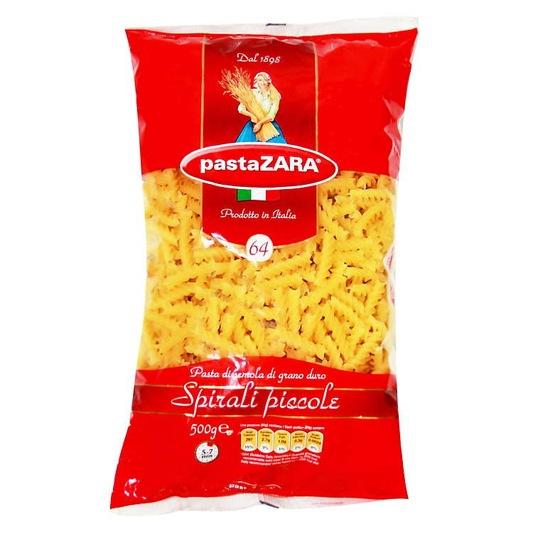 Nui Ý Xoắn 64 Pasta Zara Gói 500g