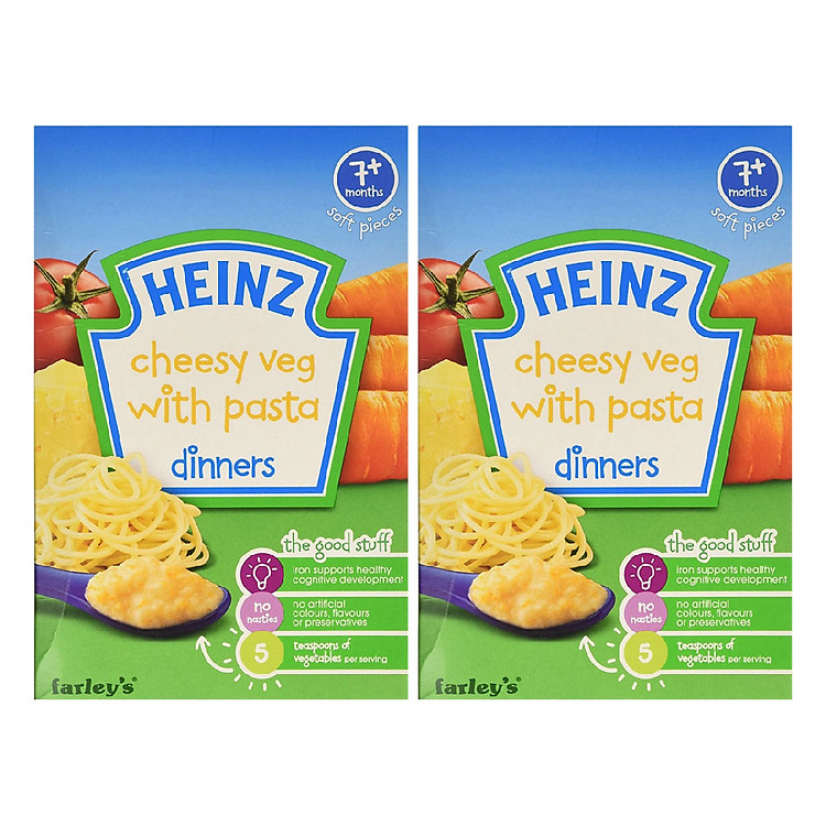 Combo 2 Hộp Bột Ăn Dặm Vị Mỳ Ý Rau Củ Phô Mai Heinz (100g)