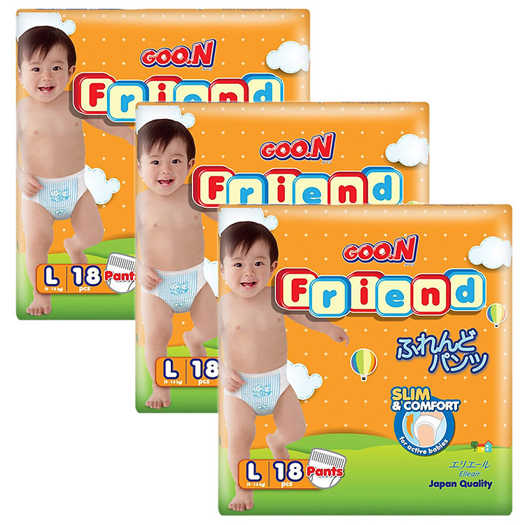 Combo 3 Gói Tã Quần Goo.n Friend L18 (18 Miếng)