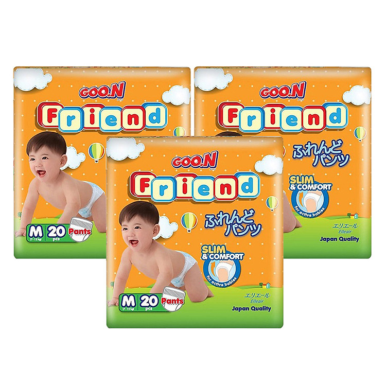 Combo 3 Gói Tã Quần Goo.n Friend M20 (20 Miếng)