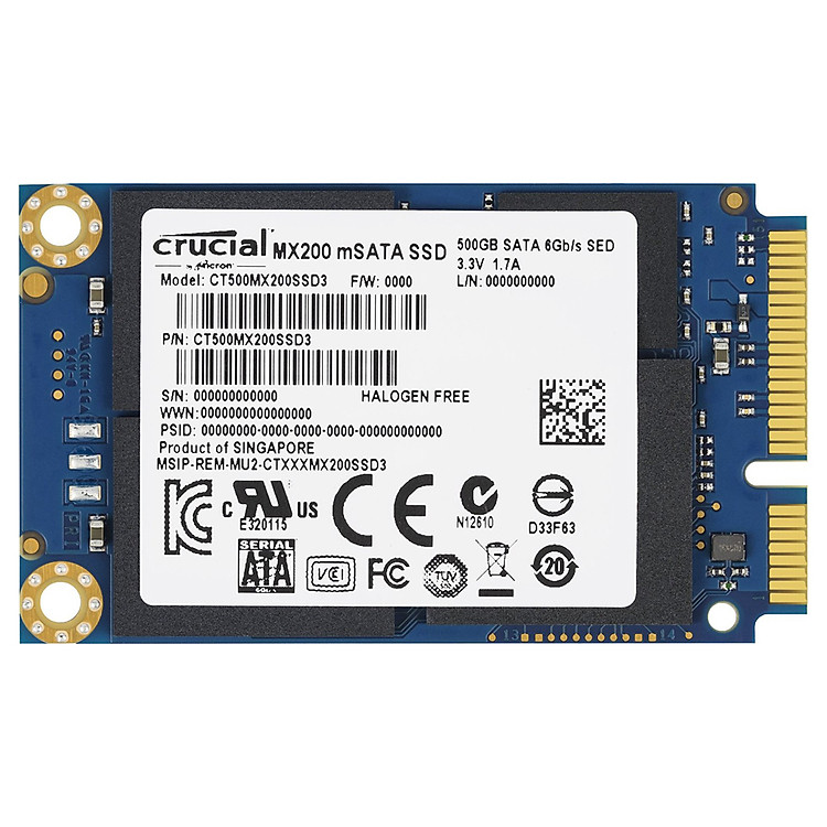 Ổ Cứng SSD Crucial MX200 500GB mSATA 3.6mm (CT500MX200SSD3) - Hàng Chính Hãng