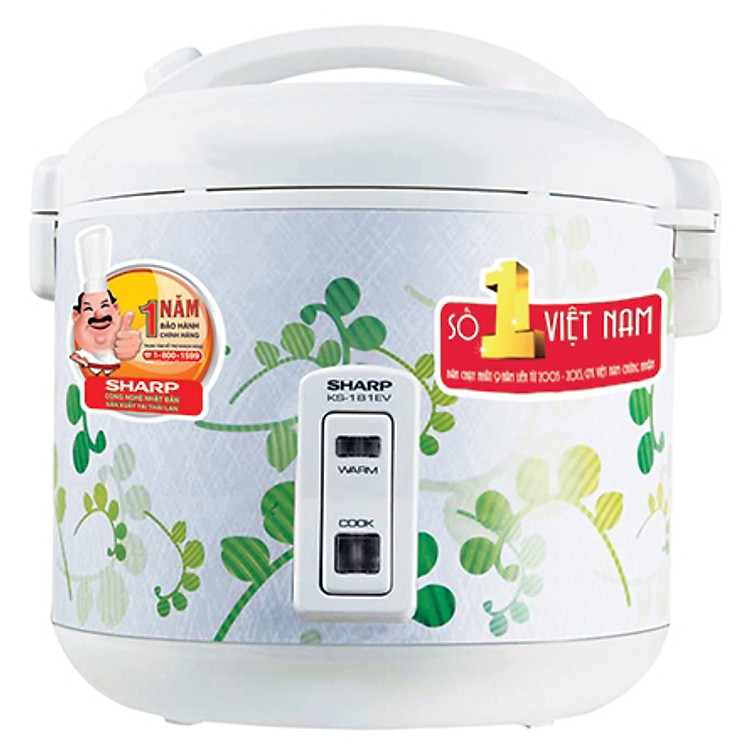 Nồi Cơm Điện Sharp KS-N181EV LG - 1.8 Lít - Hàng chính hãng