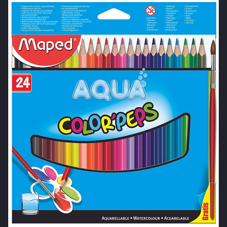Bút Chì Màu Nước Maped Hộp Giấy - 24 Màu