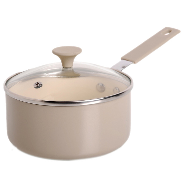 Nồi Bột Phủ Sứ Chống Dính Có Vung Kính Smartcook 2355967 (14cm) - Kem